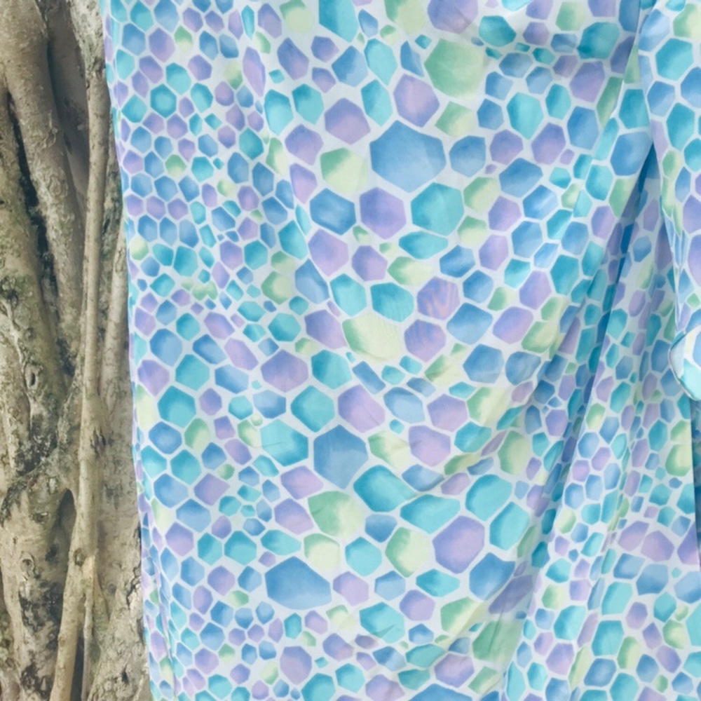 Vintage Retro 80’s Patterned Wrap Waist Dress - Picture 4 of 6